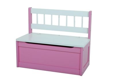 Kinder-Truhenbank EMIL 2er-Set mit Stauraum Holz Pink 50x60x30 Spielzeugtruhe