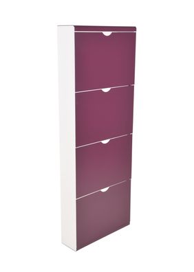 Schuhkipper EDDI 4 Kippladen Holz Violett 138x51x16 Schuhschrank