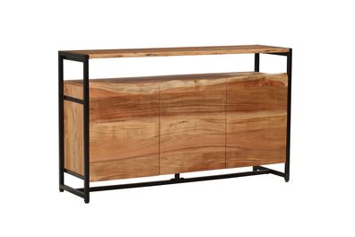 Sideboard BJORN Akazie Natur 87x42x145 Schrank Flur Schlafzimmer Kommode