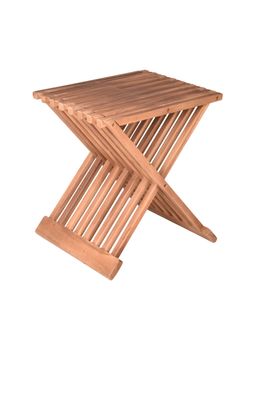 Hocker HEINZ Teak Teakbraun 44x39x29 Beistelltisch Sitzhocker