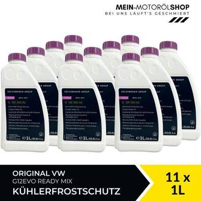 VW Original Kühlerfrostschutz G12EVO Ready Mix 11x1 Liter