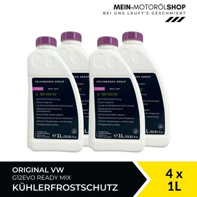VW Original Kühlerfrostschutz G12EVO Ready Mix 4x1 Liter