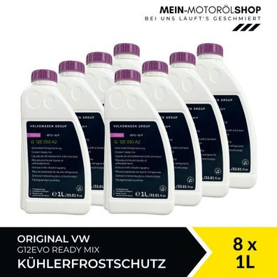 VW Original Kühlerfrostschutz G12EVO Ready Mix 8x1 Liter