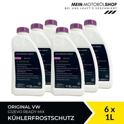 VW Original Kühlerfrostschutz G12EVO Ready Mix 6x1 Liter