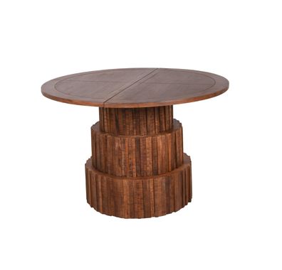 Esstisch ALMA rund Mangoholz Walnussbraun 78x120x120 Wohnzimmertisch Massivholz