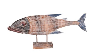 Holzfisch GRETA Holz Natur 41x14x100 Holzdekoration Fisch-Optik