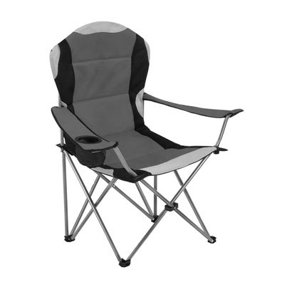 Campingstuhl DORIAN 4er Set mit Getränkehalter Kunststoff Grau-Schwarz 106x60x92
