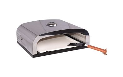 Pizzaofen EDGAR für Grill Edelstahl Silber 15x35x40 Grillofen Pizza machen