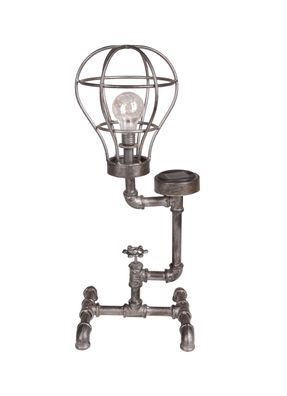 Solar-Leuchte CELLE Stahl Antik-Silber 56,5x21x23 Gartenlampe Tischlampe Outdoor