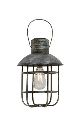 Solar-Leuchte LUCCA Stahl Grau-Braun 33x22x22 Gartenlampe Tischlampe Outdoor