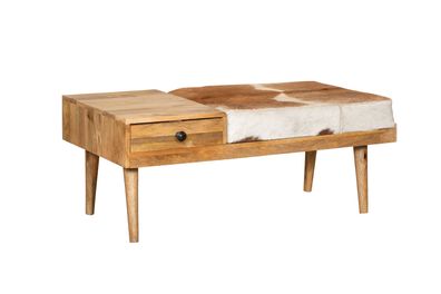 Sitzbank ARNO mit Stauraum Mangoholz Braun 40x52,5x100,5 Holzbank Wohnzimmerbank