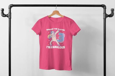 Mädchen T-Shirt Einhorn Baumwolle Pink Kinder Shirt