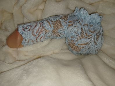 Penissocke hellblau französischer Spitze Must Have transparent Handmade in Germany