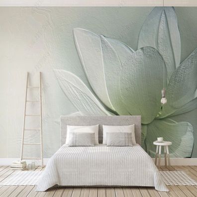3D Fototapete Lotus Blüten Relief Wandbild Natur XXL Vliestapete 10835
