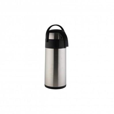 Airpot Isolierkanne 5 L - Edelstahl Pumpkanne mit Tragegriff, Silber-Schwarz