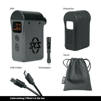 SKS Germany elektrische aufladbare Mini Pumpe EMP für AV DV SV Ventile inkl Tasche