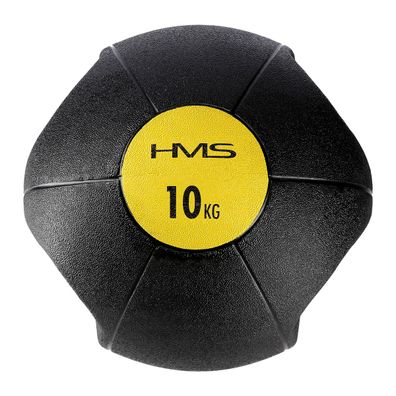HMS NKU10 Medizinball 10 kg schwarz mit Griffen