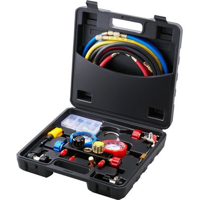 VEVOR 4-Wege Kältemittel Manometer Set R134A R22 R12 R410A 5 Fuß Schläuche