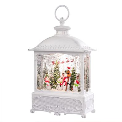 Konstsmide LED Laterne Weiß Wasserspiel Weihnachtsmann Schlitten Timer