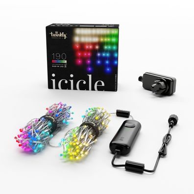 Twinkly Icicle 190 LED RGB Lichterkaskade App-Steuerung Alexa IP44 5,5m