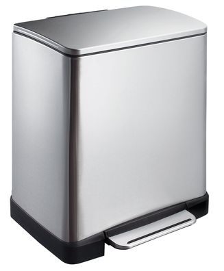 EKO E-Cube Tritt-Mélleimer 12 L Edelstahl matt 26x29x36 cm