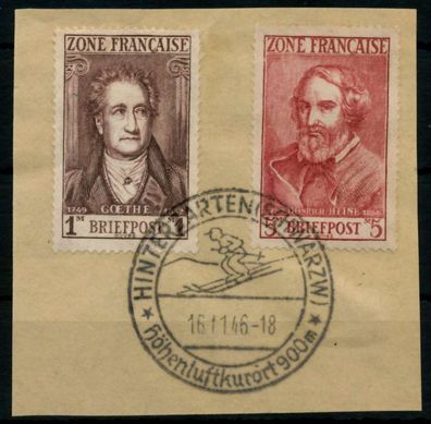 FRANZ. ZONE ALLG. AUSG. Nr 13 + 11 gestempelt gepr. X6EB116