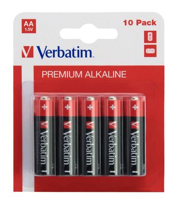 Verbatim 49875 1x10 Verbatim Alkaline Batterie Mignon AA LR 06 49875