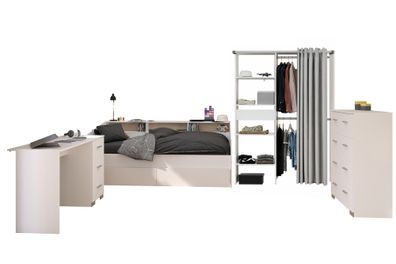Kinderzimmer Set Parisot Sleep 4-tlg. Holzdekor Weiß/Eiche