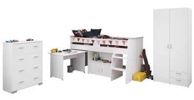 Kinderzimmer Set Parisot Reverse 3-tlg. Holzdekor Weiß