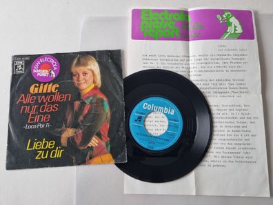 Gitte - Alle Wollen Nur Das Eine 7'' Vinyl Germany WITH PROMO FACTS