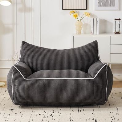 Sitzsack mit Katzenohr-Rückenlehne, Luxus Lounge Sessel Bean Bag aus Cord