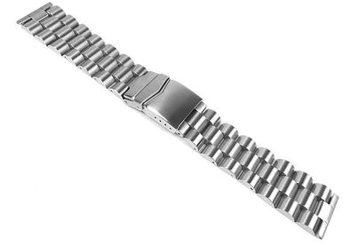 Uhrenarmband Edelstahl Massiv silbern matt Minott 24317S