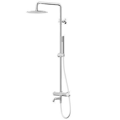 Duschsäule LUGO Duschsystem, Brausegarnitur mit Auslauf in Chrom, Thermostatisch