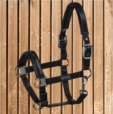 Eskadron Halfter Satin Double Pin, Black-Edition, Stallhalfter, schwarz Gr. VB
