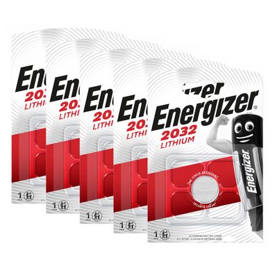 5x Energizer CR 2032 3V Batterie Lithium Knopfzelle DL2032 im Blister 240mAh