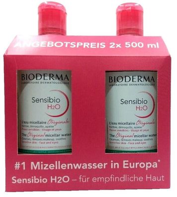 Bioderma Sensibio H2O Mizellenwasser, 2x500ml, PZN 16820389