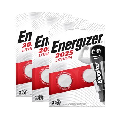 3x Energizer CR 2025 CR2025 2er Blister 3V Batterie Lithium Knopfzelle DL2025