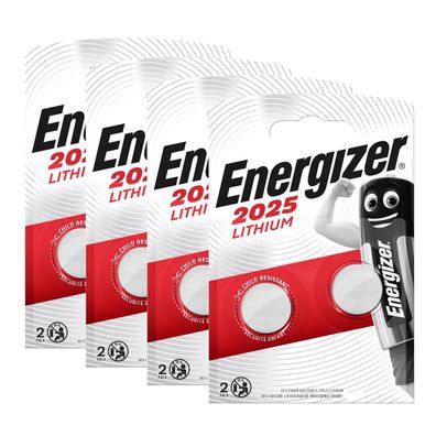 4x Energizer CR 2025 CR2025 2er Blister 3V Batterie Lithium Knopfzelle DL2025