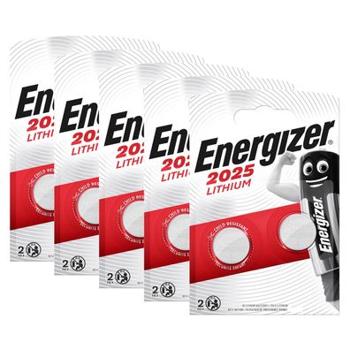 5x Energizer CR 2025 CR2025 2er Blister 3V Batterie Lithium Knopfzelle DL2025