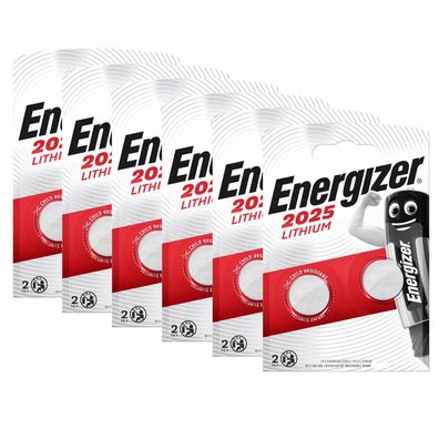 6x Energizer CR 2025 CR2025 2er Blister 3V Batterie Lithium Knopfzelle DL2025