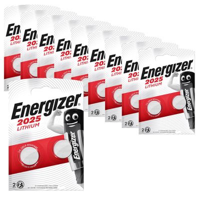 10x Energizer CR 2025 CR2025 2er Blister 3V Batterie Lithium Knopfzelle DL2025