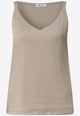 Street One Top mit V-Neck und Glitzerdetails