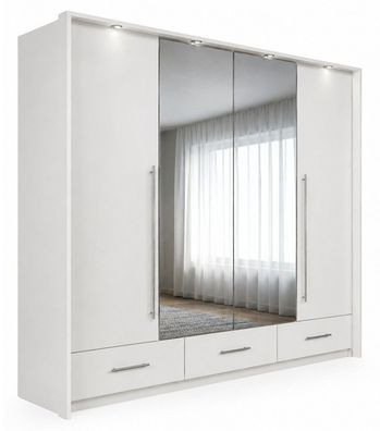 Kleiderschrank TOLEDO 255 Falttür LED Schrank Garderobenschrank mit Schubladen