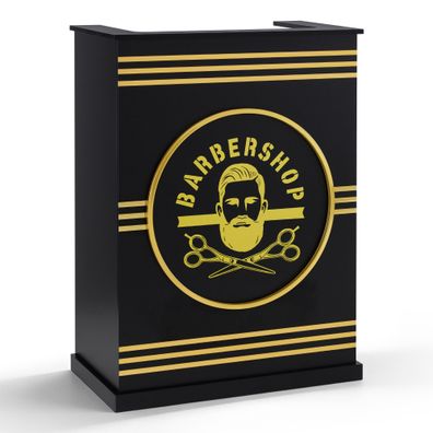 BarberPub Empfangstheke mit 1 Schublade, Rezeptionstisch Schwarz R9788