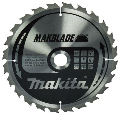 Makita Kreissägeblatt 260x30x24Z Makblade B-33679 Holz