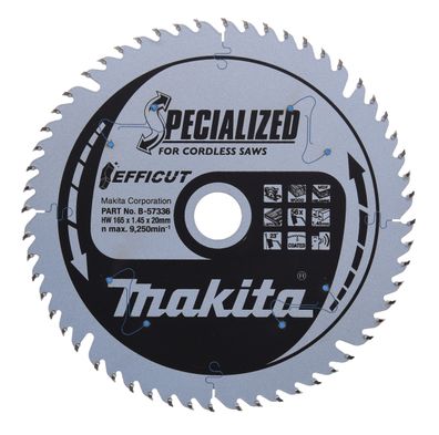 Makita Kreissägeblatt 165x20x56Z Efficut B-57336 Holz • MDF • Laminat