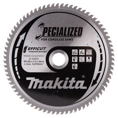 Makita Kreissägeblatt 260x30x75Z Efficut Composite decking E-12273