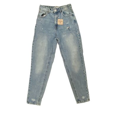 FB Sister Mädchen Jeans Gr. XS Mom‘s Fit Hellblau High Waist | Guter Zustand Vintage