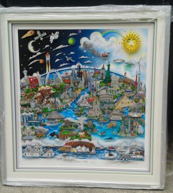 3D Bild Charles Fazzino A world for us in PR nur 25 Ex. gerahmt 109 x 100 cm