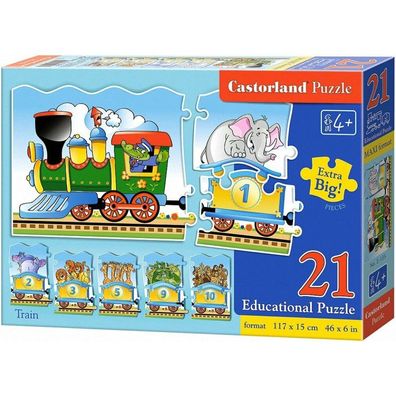Castorland Puzzle Lernzahlen 1-10, Zug 21 Teile
